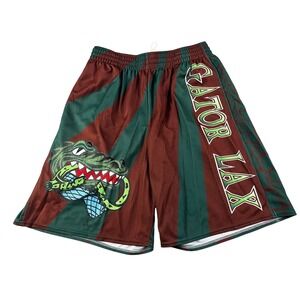 Laxworld Gator Lax Lacrosse Shorts Gator Logo Graphic Men's Large Athletic